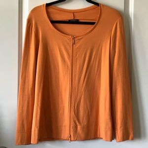 Lafayette 148 Orange Cotton zippered Sweater